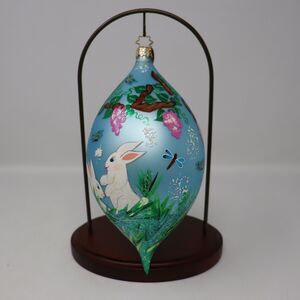 CHRISTOPHER RADKO "Fern Meadow Drop" Easter Christmas Glass Ornament